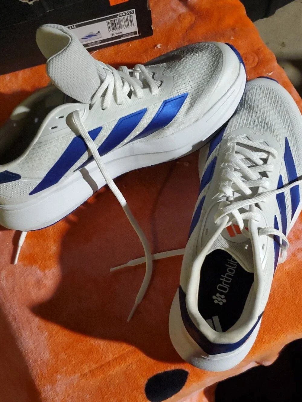 adidas Men’s White and Blue Athletic Sneakers